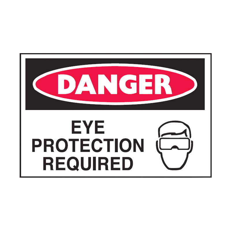 Graphic Safety Labels On A Roll - Eye Protection Required W/Picto