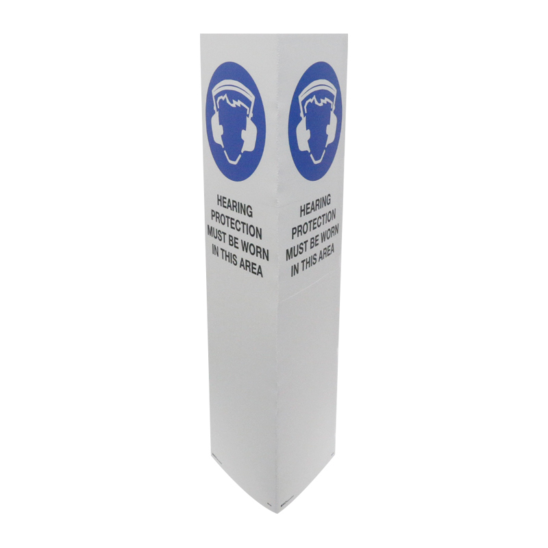 Bollard Signs - Hearing Protection Must Be Worn in This Area, Flute, 270 x 1000mm