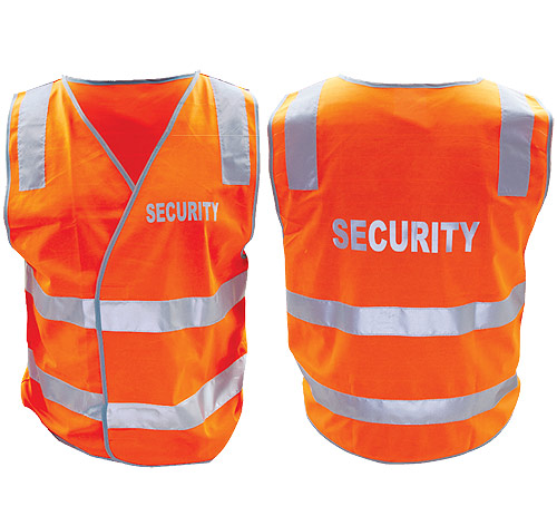 Hi-Vis Orange Security Velcro Vest Small