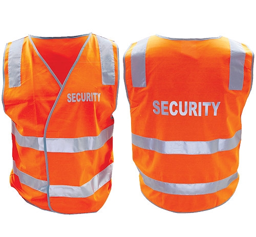 Hi-Vis Orange Security Velcro Vest Large