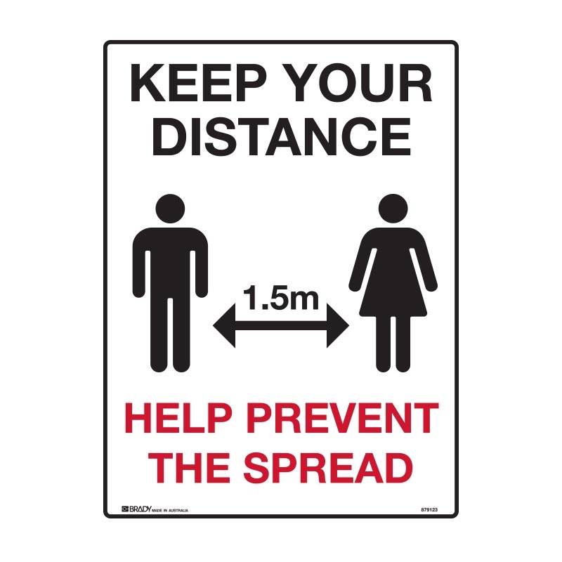 Keep Your Distance Help Prevent The Spread - 450 x 300mm, Flu