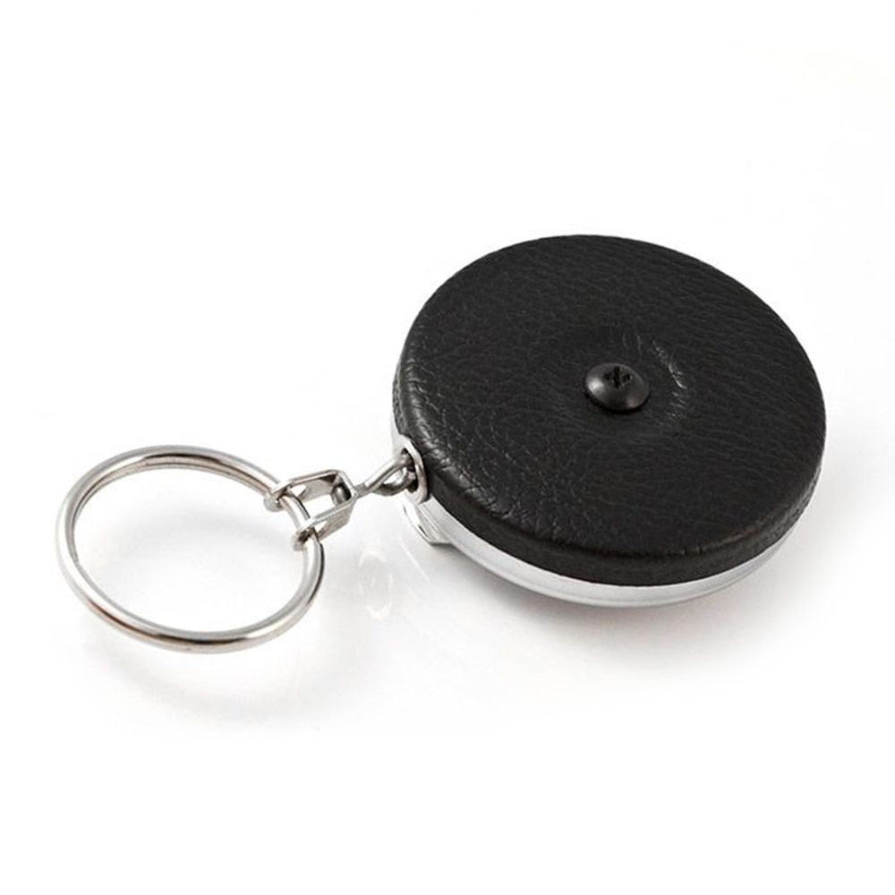 Key-Bak Original Key Holder Reel with Split Ring, Belt Clip, Black