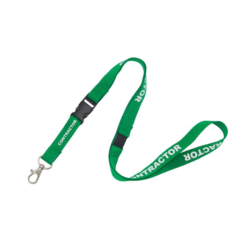 Contractor Lanyard Pack 50, 16mm with Trigger Hook and Breakaway - Green
