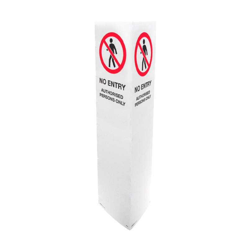 Bollard Signs - No Entry Authorised Persons Only, Flute, 270 x 1000mm