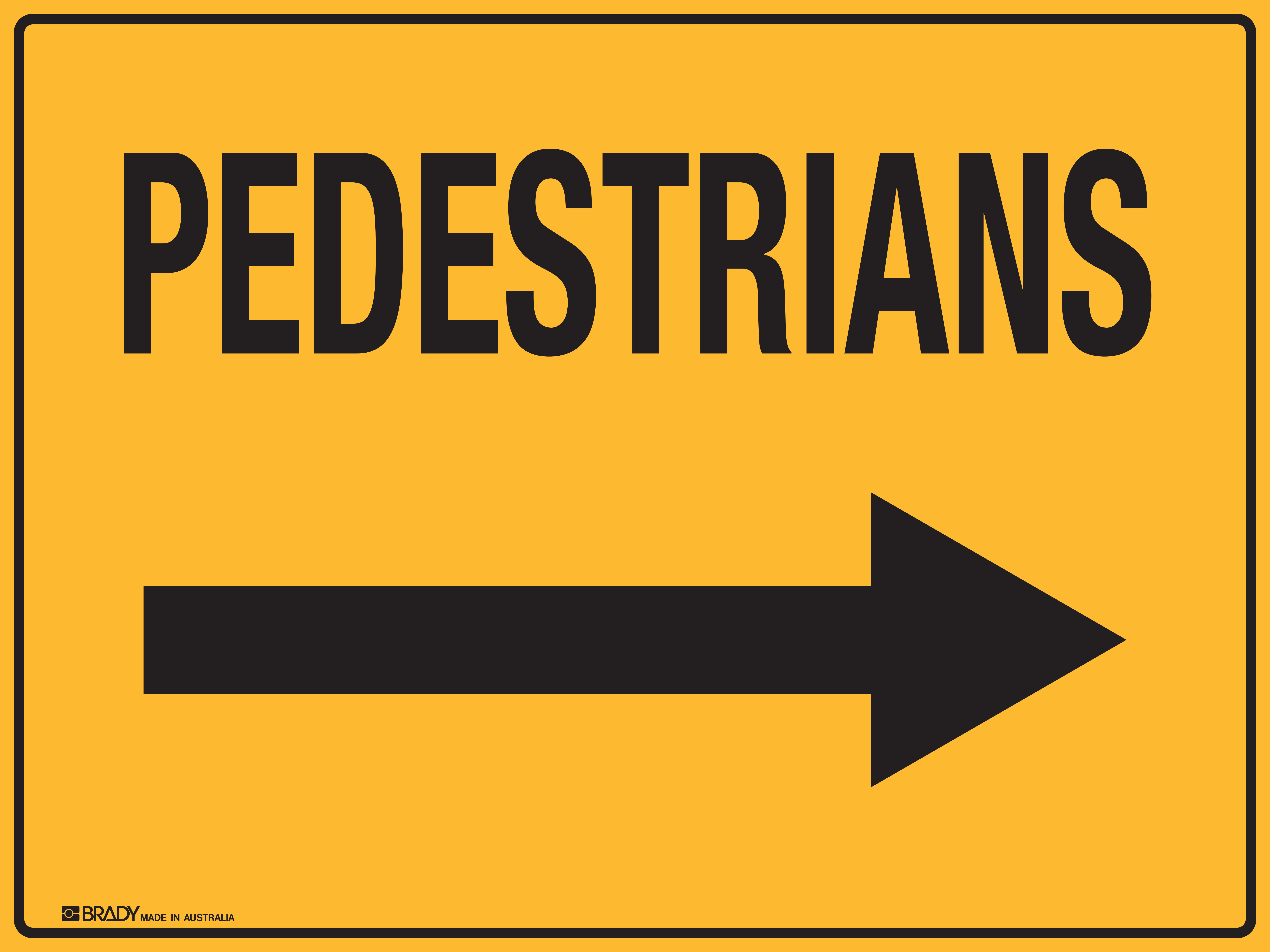 Pedestrian Arrow Right Sign