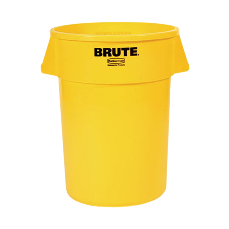 Rubbermaid Brute Round Rubbish Bin Containers, 75.7L - Yellow