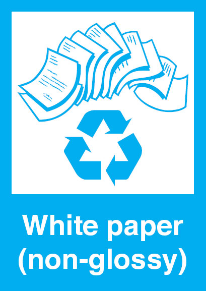 Recycling Signs - White Paper (Non-Glossy)