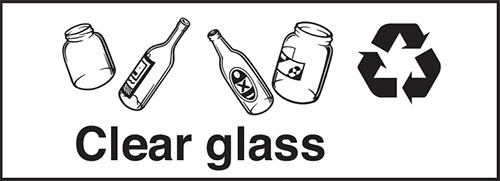 Recycling Signs - Clear Glass