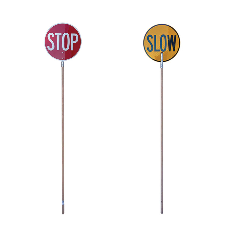 Stop/Slow Sign Paddles, 450mm, Aluminium, Class 1 (400) Reflective