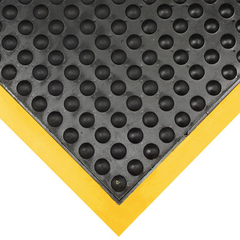 Supreme Comfort Anti-Fatigue Mat, 600mm (W) x 900mm (L), Black with Yellow Border