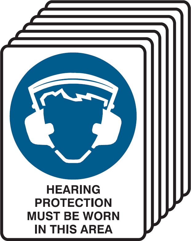 7 Pack Safety Signs  - Hearing Protection Must Be