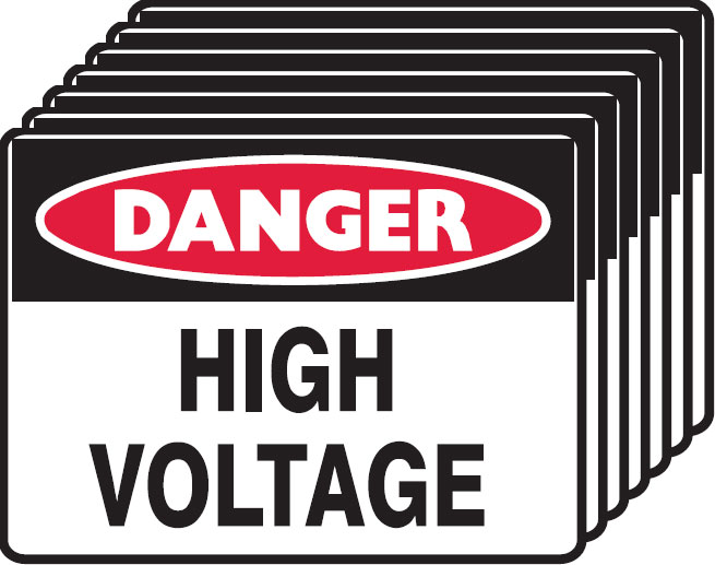 7 Pack Safety Signs  - High Voltage