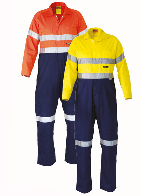 Bisley Hi-Vis Lightweight Coveralls With 3M Reflective Tape