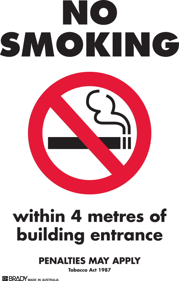 VIC State No Smoking Signs - No Smoking Within 4 Metres