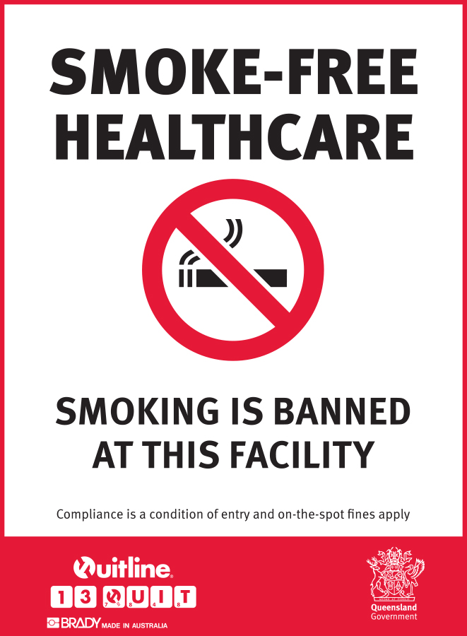 QLD State No Smoking Signs - Smoking Is Banned At This Facility