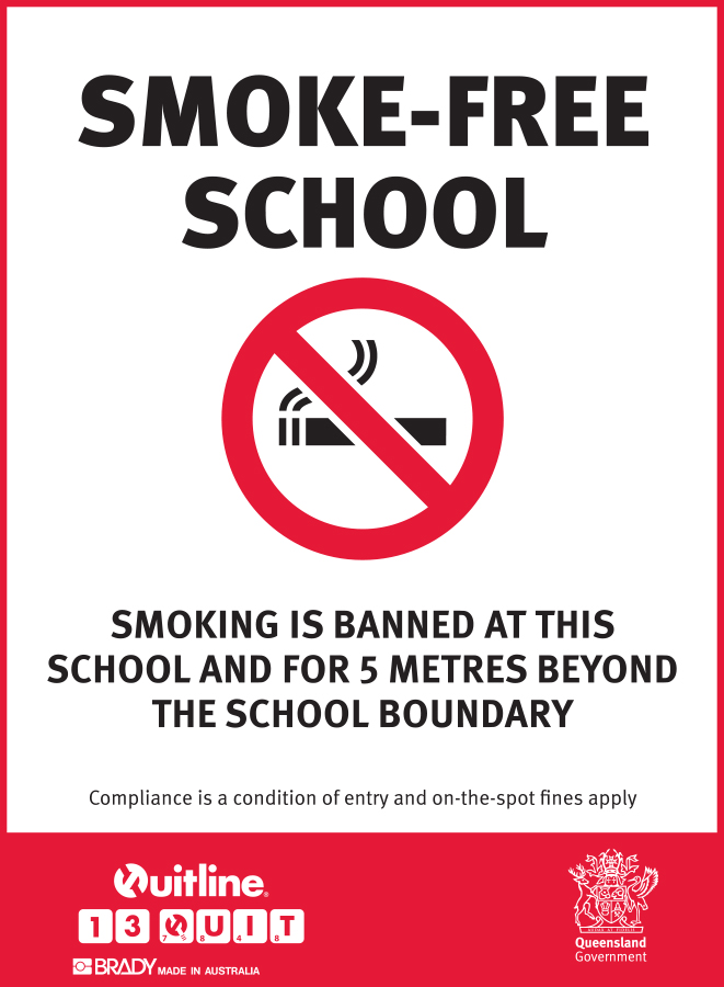 QLD State No Smoking Signs - No Smoking Within 5 Metres Of This School
