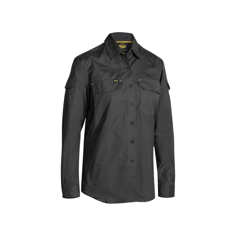 Bisley Womens X Airflow Ripstop Vented Shirt -  8 Charcoal