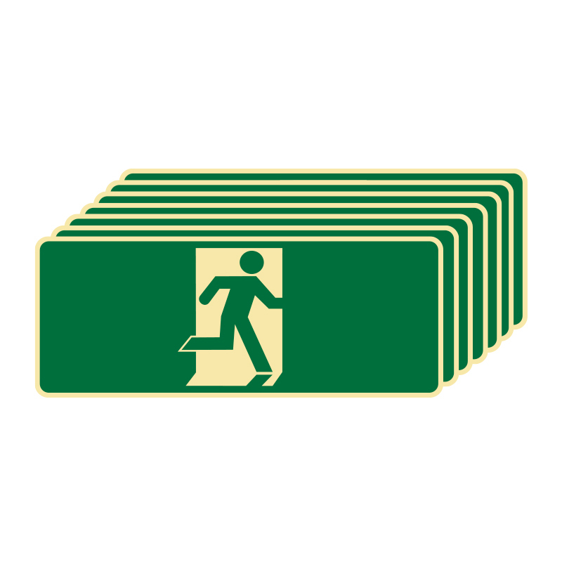 7 Pack Safety Signs - Run Man Picto R