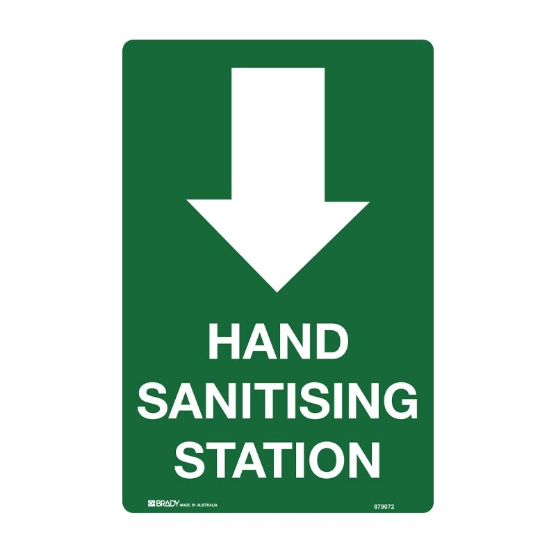 Hand Sanitising Station Sign - 450 x 300mm, Poly 