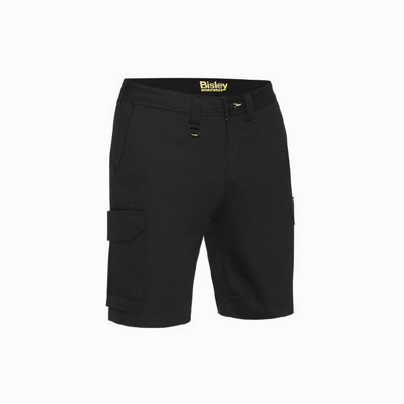 Bisley Stretch Cotton Drill Cargo Shorts - Black, Size 72