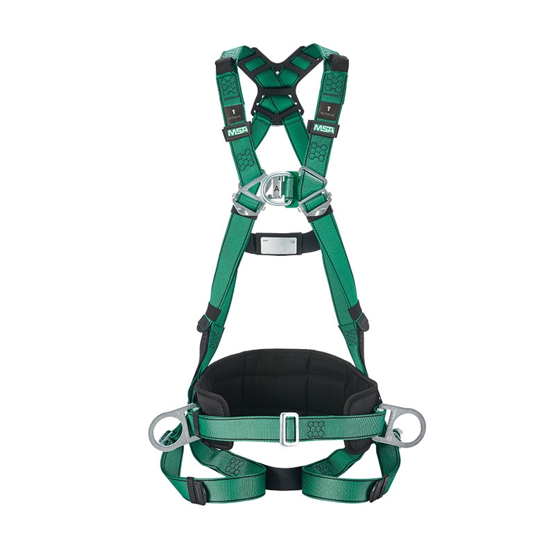 MSA V-FORM Safety Harness with Side D-Rings & Waist Belt - Small