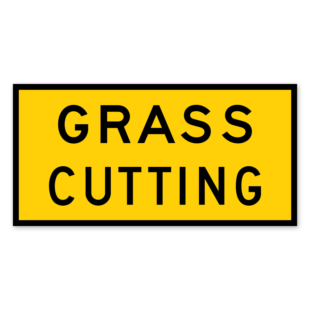 Box Edge Signs - Grass Cutting 900 x 600mm (Class 1 Ref)