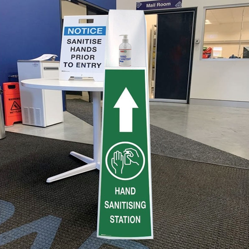 Hand Sanitising Station Floor Stand Bundle - Green