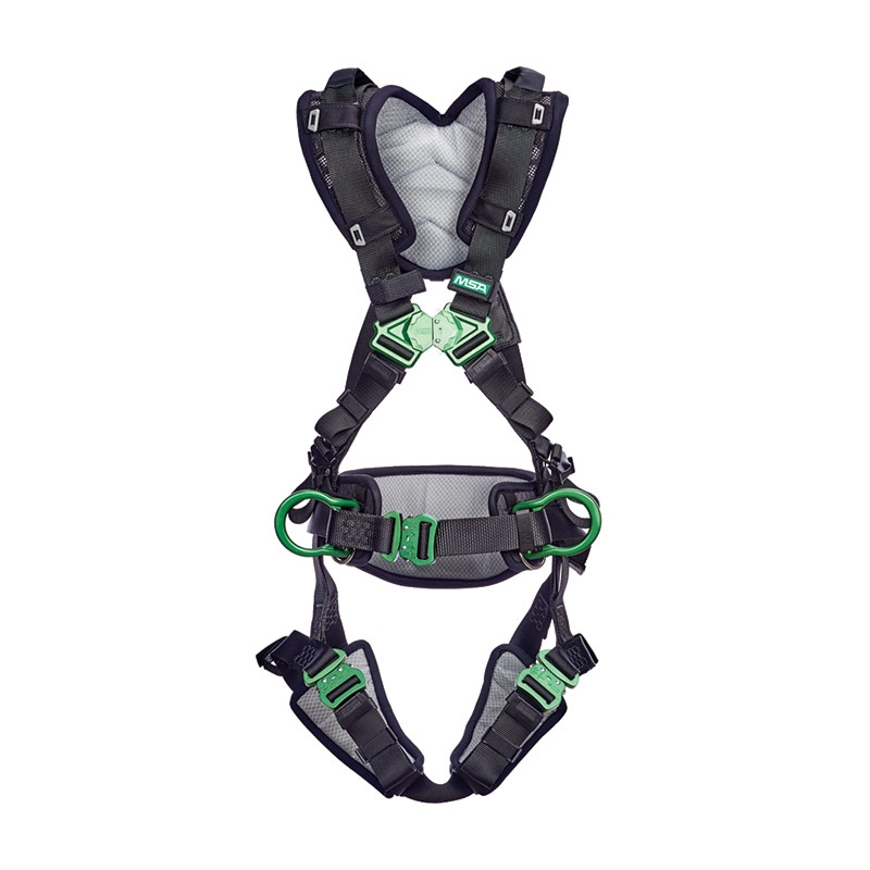 MSA V-FIT Safety Harness with Side D-Rings & Waist Belt - Small