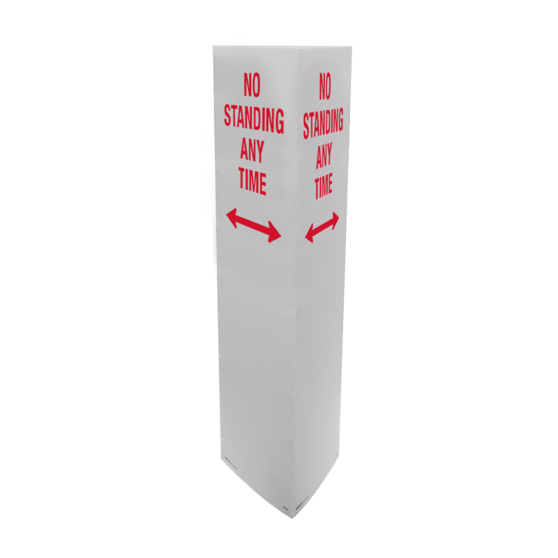 Bollard Signs - No Standing Any Time Double-Headed Arrow, Flute, 270 x 1000mm