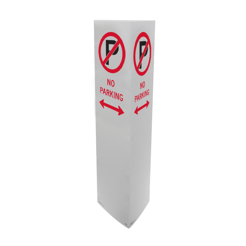 Bollard Signs - No Parking Double-Headed Arrow, Flute