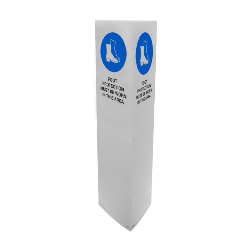 Bollard Signs - Foot Protection Must Be Worn in This Area, Flute, 270 x 1000mm