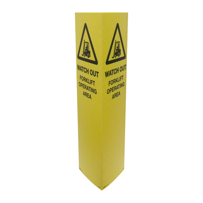 Bollard Signs - Watch Out Forklift Operating Area, Flute, 300 x 1000mm