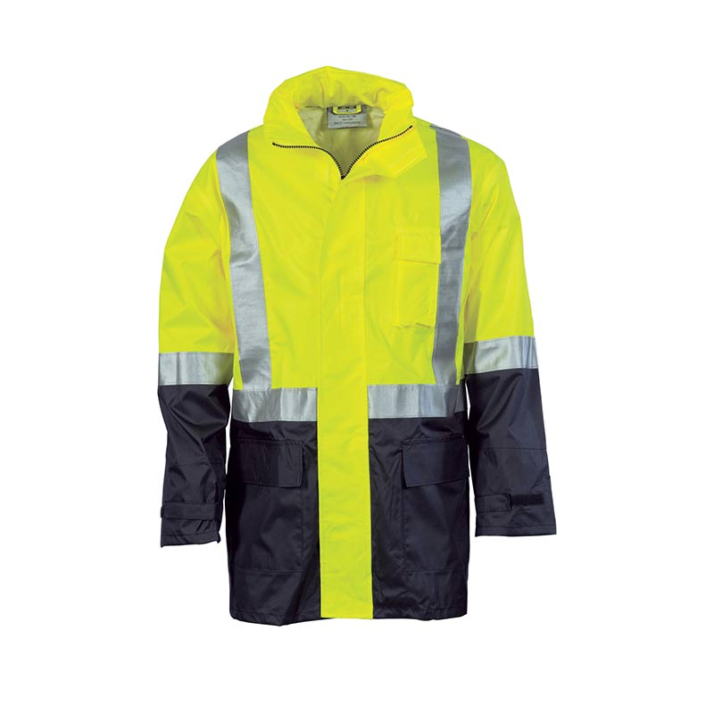 DNC Workwear Rain Wear Jacket Hi-Vis Lightweight 