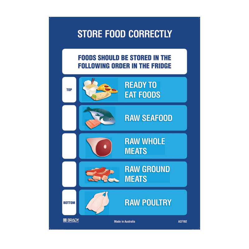 Food Safety Poster - Store Food Correctly, A2, Vinyl