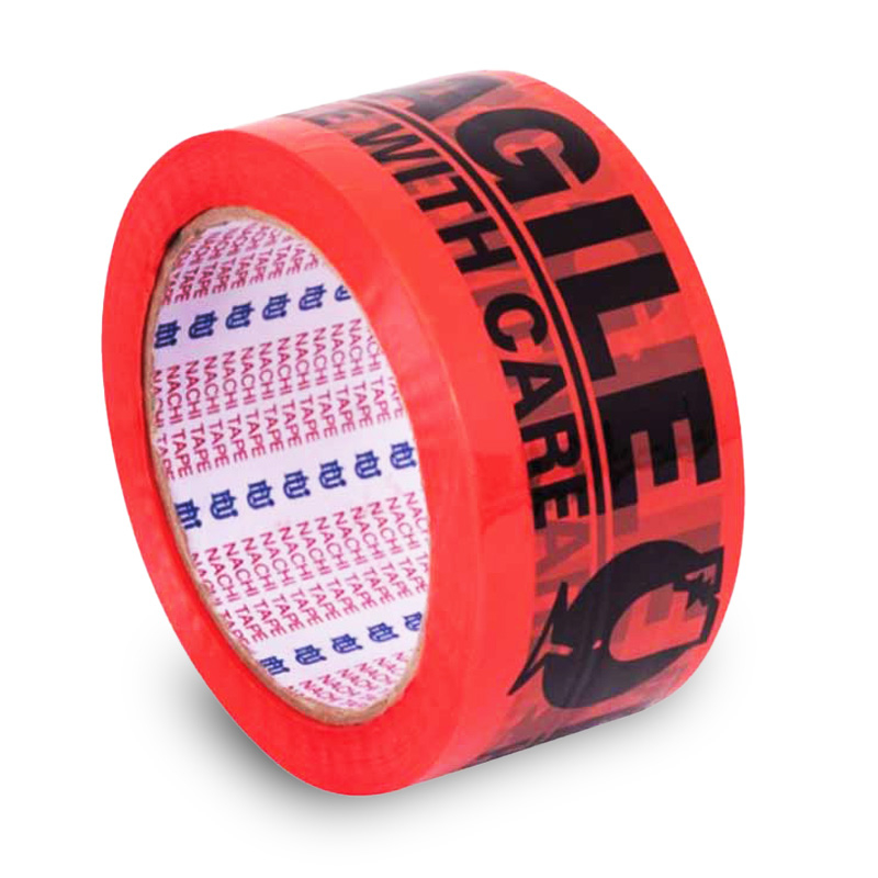 Packaging Tape - Fragile Handle with Care, Fluoro Orange, 48mm x 66m