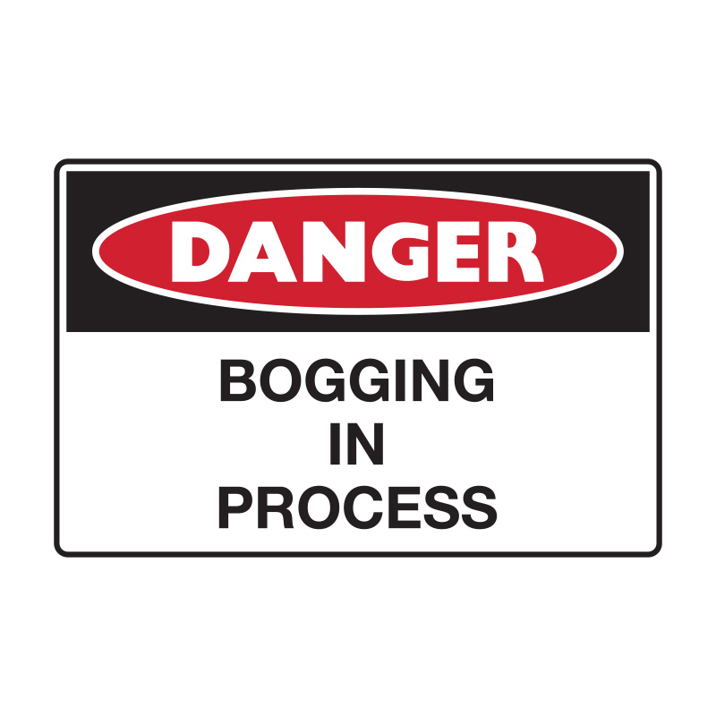 Danger Signs - Bogging In Progress, 450mm (W) x 300mm (H), Metal, Class 1 Reflective