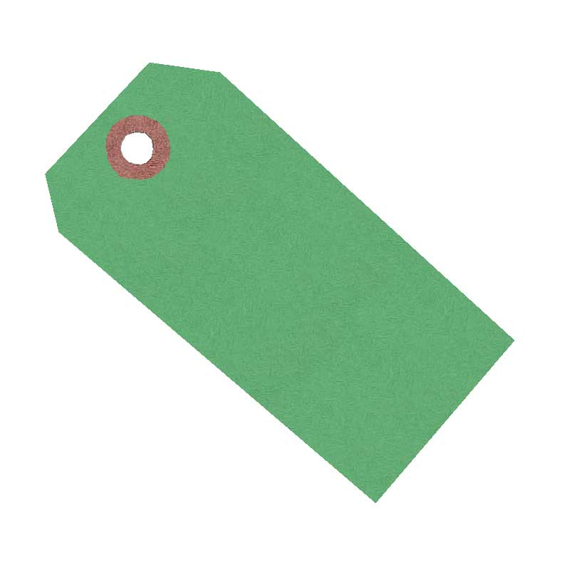 Blank Coloured Tags Green, Size 2 - Pack of 100