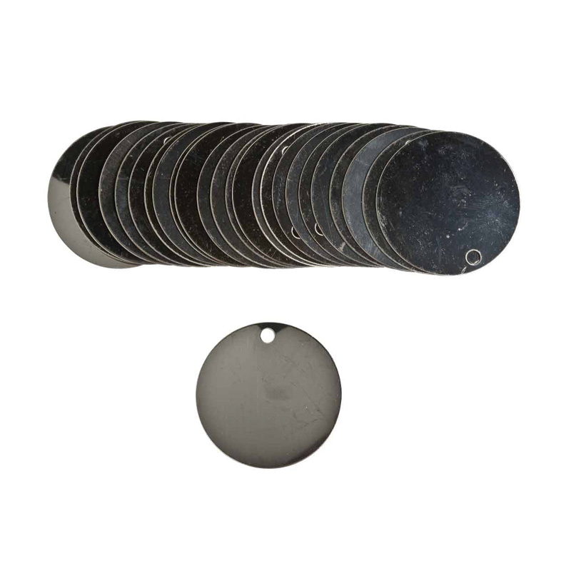 Blank Stainless Steel Valve Tag, Circle 38mm Diameter, Pack of 25