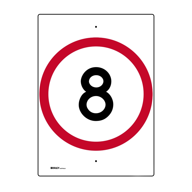 Regulatory Road Sign - R4-1 Speed Limit 8 - 450x600mm C1 ALUM