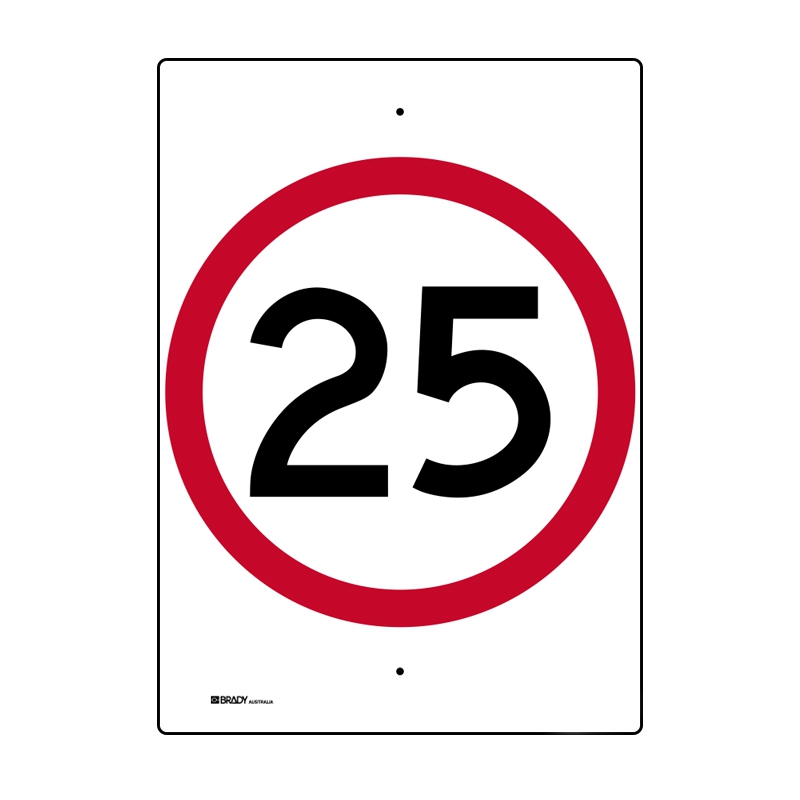 Regulatory Road Sign - R4-1 Speed Limit 25 - 450x600mm C1 ALUM