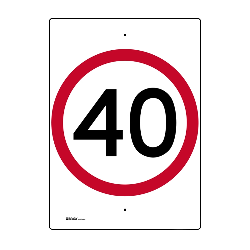 Regulatory Road Sign - R4-1 Speed Limit 40 - 450x600mm C1 ALUM