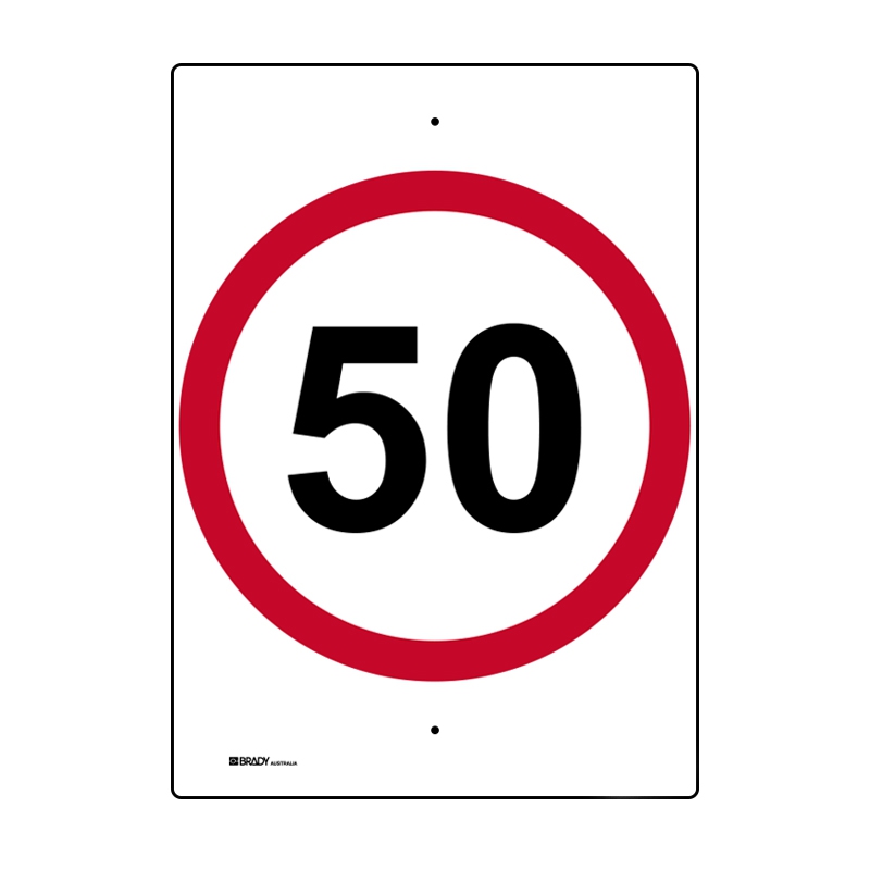 Regulatory Road Sign - R4-1 Speed Limit 50 - 450x600mm C1 ALUM