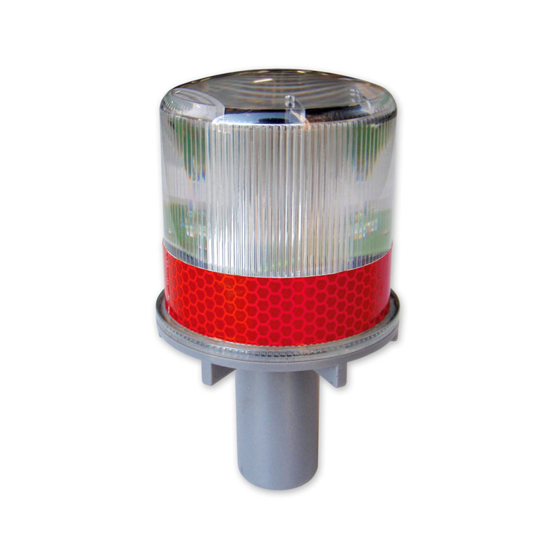 Solar Warning Beacon with C1 Reflective Strip - Red