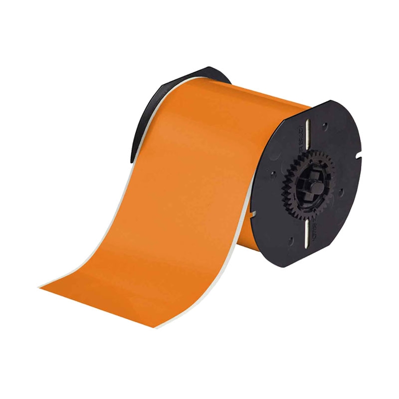 Brady B30 Series: B-569 Low-Halide Polyester Tape - 101.6mm x 30.48m, Orange