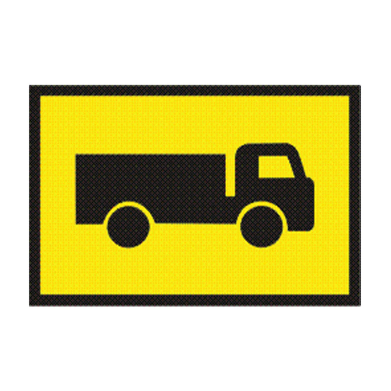 Box Edge Sign - Truck Picto, 900mm (W) x 600mm (H), Steel, Class 1 Reflective