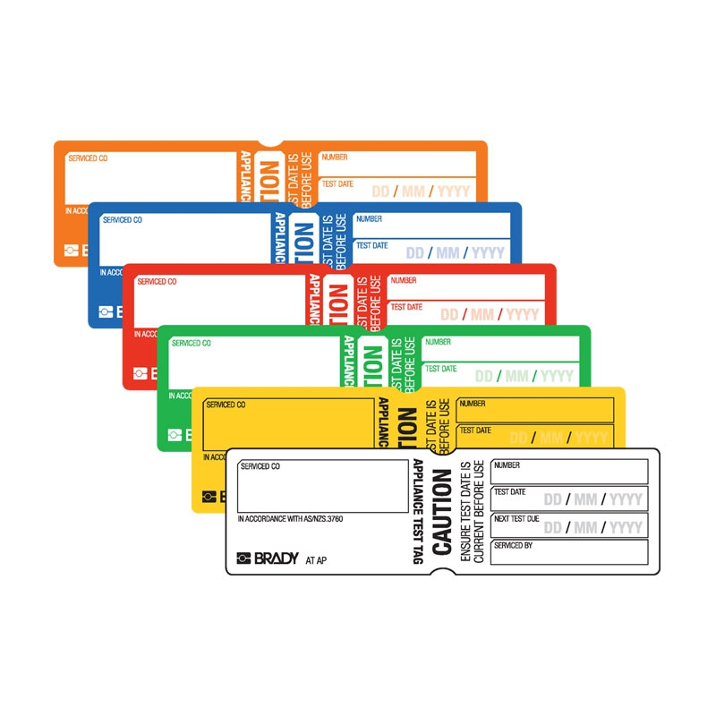 Appliance Test Tags - Assorted Colours Pack