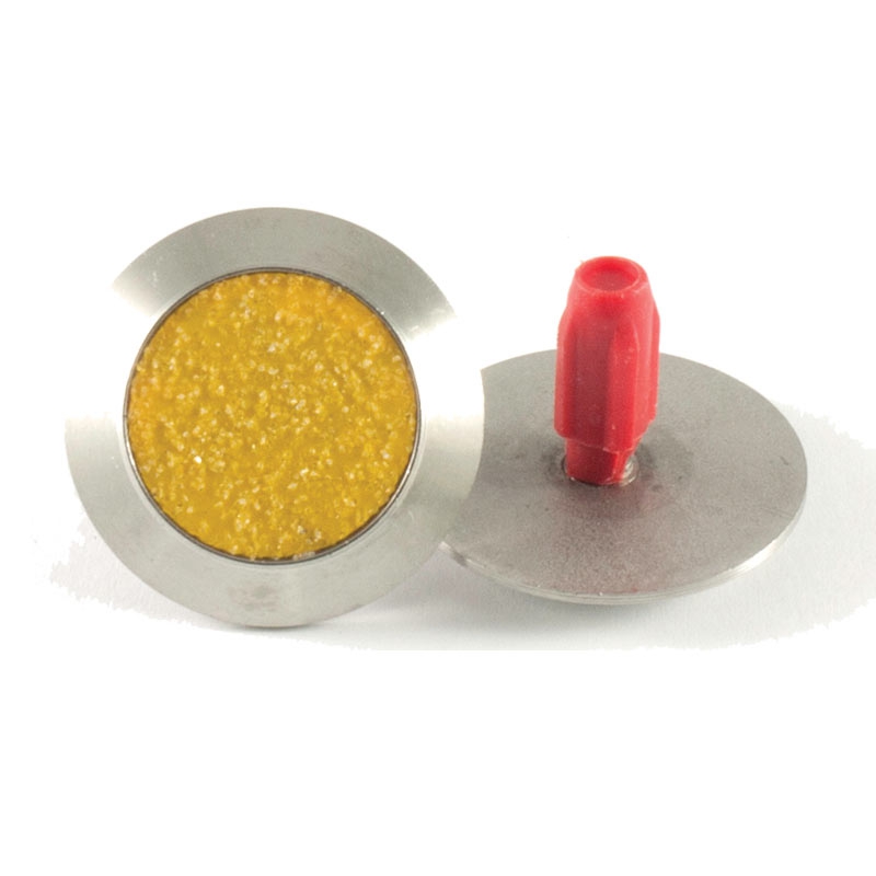 Tactile Indicator Warning Stud SureSteel® 35mm Stainless Steel Spigot Yellow Grit