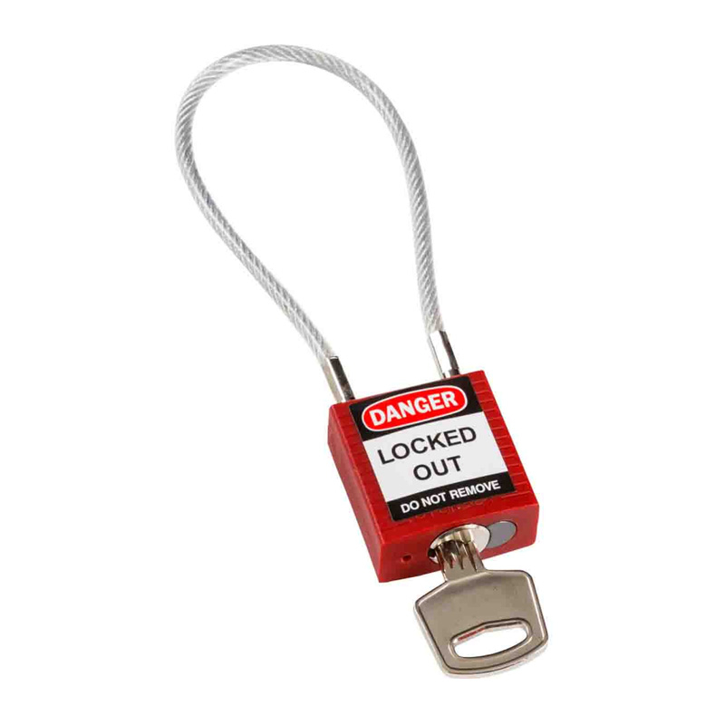 Compact Cable Padlock, 20cm, Red