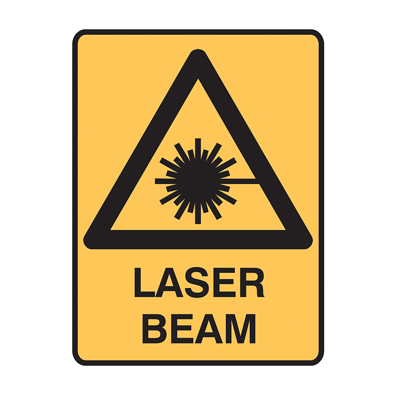 Caution Signs - Laser Beam, 450mm (W) x 600mm (H), Flute