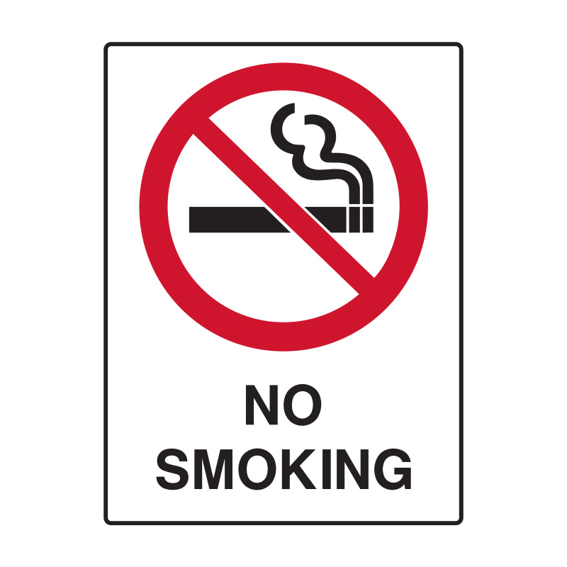 Prohibition Signs - No Smoking, 450mm (W) x 600mm (H), Flute